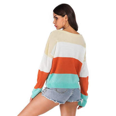 Fashion Knit Stripe Gored Sweaters
