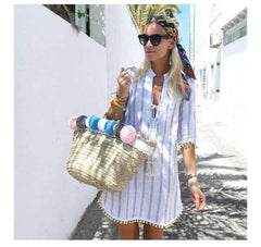 Fashion Loose Lacing Purl Shift Dresses