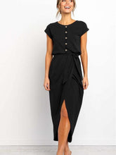 Fashion Fastener Round neck Lacing Irregular Skater Dresses