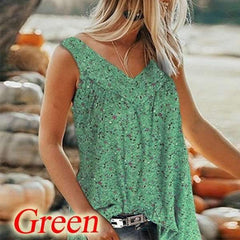 Fashion Print V neck Vest T-Shirts