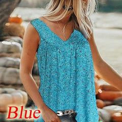 Fashion Print V neck Vest T-Shirts