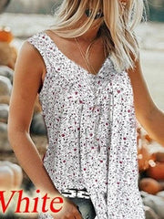 Fashion Print V neck Vest T-Shirts