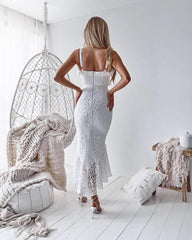 Sexy Lace V neck Sleeveless Vest Bodycon Dresses