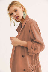 Wome Pure Lapel Long sleeve Coats