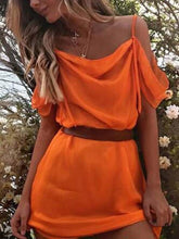 Sexy chiffon off shoulder halter vacation dresses