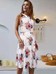 Fashion Print Sleeveless Skater Dresses