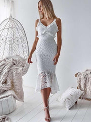Sexy Lace V neck Sleeveless Vest Bodycon Dresses