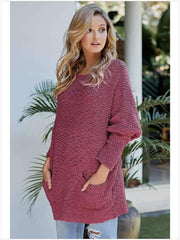 Fashion Knit Round neck Long sleeve Sweaters