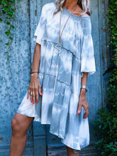 Fashion Print Drape Half sleeve Shift Dresses