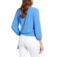 Loose V neck Long sleeve Lacing T-Shirts