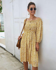 Fashion Floral Long sleeve Skater Dresses