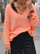 Casual Pure V neck Long sleeve T-Shirts