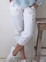 Women seven points pure color Small feet haren pants