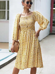 Fashion Floral Long sleeve Skater Dresses