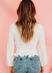 Pure Lacing Stringy selvedge Long sleeve Blouses