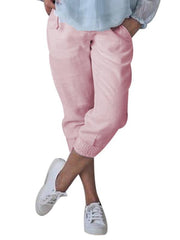Women seven points pure color Small feet haren pants