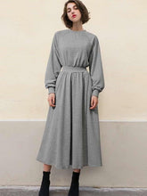 Plus Casual Pure Sweatshirt Skater Dresses