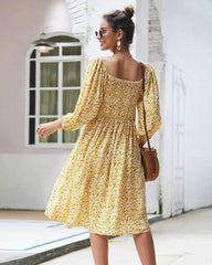 Fashion Floral Long sleeve Skater Dresses