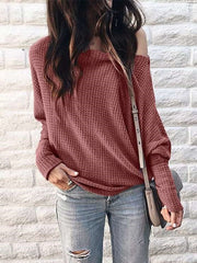 Fashion Pure One shoulder Long sleeve T-Shirts