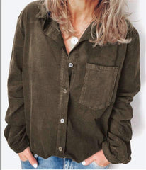 Fashion Loose Lapel Long sleeve Blouses