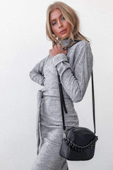 Casual Pure Lacing Irregular Vent Skater Dresses