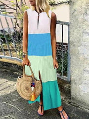 Women Stylish Printed V neck Sleeveless Maxi Dresses