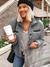Fashion High collar Plush Short Coats