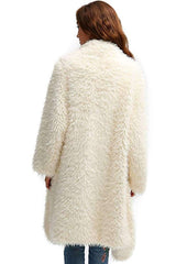 Fashion Plush Pure Long sleeve Coats