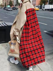 Fashion Red Super Long Women Trench Coat