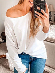 Dew Shoulder Long Sleeve T Shirts