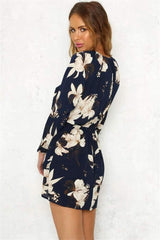 Fashion Print Round neck Long sleeve Tee Skater Dresses