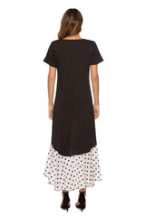 Casual Gored Point Short sleeve Maxi Dresses