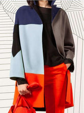 Fashion Gored Long sleeve Lapel Knit Coats