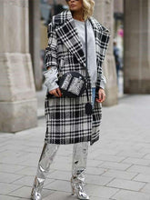 Fashion Plaid Lapel Long sleeve Coats
