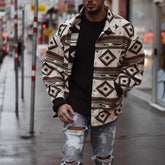 Men's Fashion Casual Printed Lapel Jacket