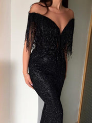 Sexy v-neck sleeveless off shoulder slim gown long evening dresses