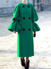Fashion Pure Round neck Fastener Coats