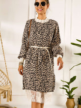 Fashion Drape Print Lace Long sleeve Skater Dresses