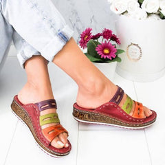 Women Casual Summer Color Comfy Wedge Sandals