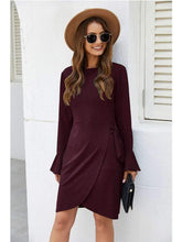 Pure Sexy Knit Round neck Lacing Skater Dresses