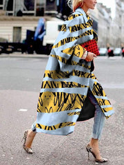 Fashion Loose Print Long Coats