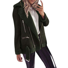 Fashion Plush Lapel Long sleeve Coats