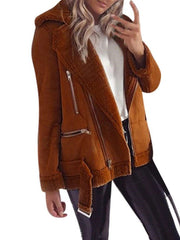 Fashion Plush Lapel Long sleeve Coats