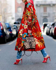 Fashion Print Long sleeve Coats