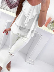 Women Colorful Summer Chiffon Plain Vests