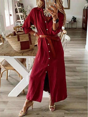 Fashion Fastener Long sleeve Skirt Maxi Dresses