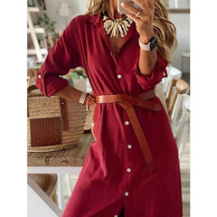 Fashion Fastener Long sleeve Skirt Maxi Dresses