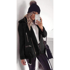 Fashion Plush Lapel Long sleeve Coats