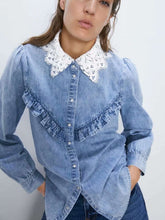 Fashion Lace Gored Jean Blouses