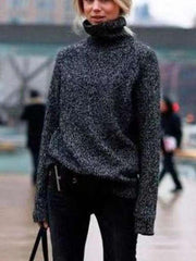 Fashion Pure High collar Knit Long sleeve Sweaters